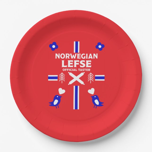 Norwegische Lefse Flatbread-Schürze Pappteller (Vorderseite)