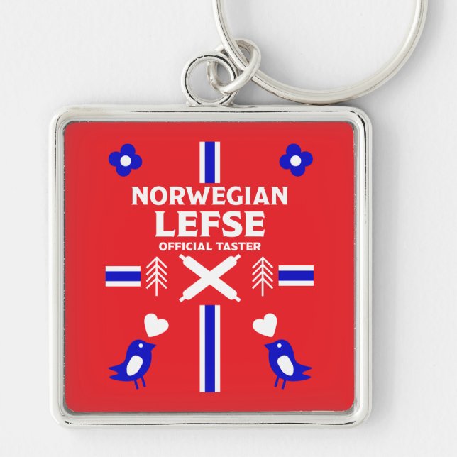 Norwegische Lefse Flatbread-Schürze Schlüsselanhänger (Vorne)