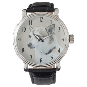 Norwegische Lundehund-Malerei - Originale Hundekun Armbanduhr