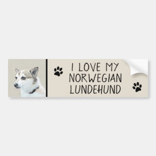 Norwegische Lundehund-Malerei - Originale Hundekun Autoaufkleber