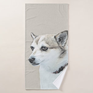 Norwegische Lundehund-Malerei - Originale Hundekun Badhandtuch Set