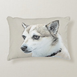 Norwegische Lundehund-Malerei - Originale Hundekun Dekokissen