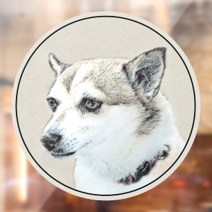 Norwegische Lundehund-Malerei - Originale Hundekun Fensteraufkleber