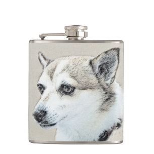 Norwegische Lundehund-Malerei - Originale Hundekun Flachmann