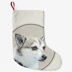 Norwegische Lundehund-Malerei - Originale Hundekun Kleiner Weihnachtsstrumpf