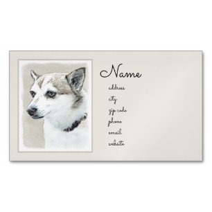Norwegische Lundehund-Malerei - Originale Hundekun Magnetische Visitenkarte