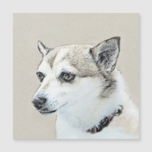 Norwegische Lundehund-Malerei - Originale Hundekun Magnetkarte