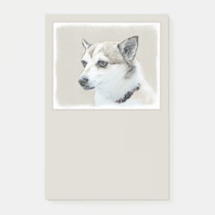 Norwegische Lundehund-Malerei - Originale Hundekun Post-it Klebezettel