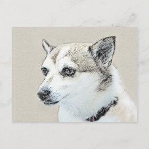Norwegische Lundehund-Malerei - Originale Hundekun Postkarte