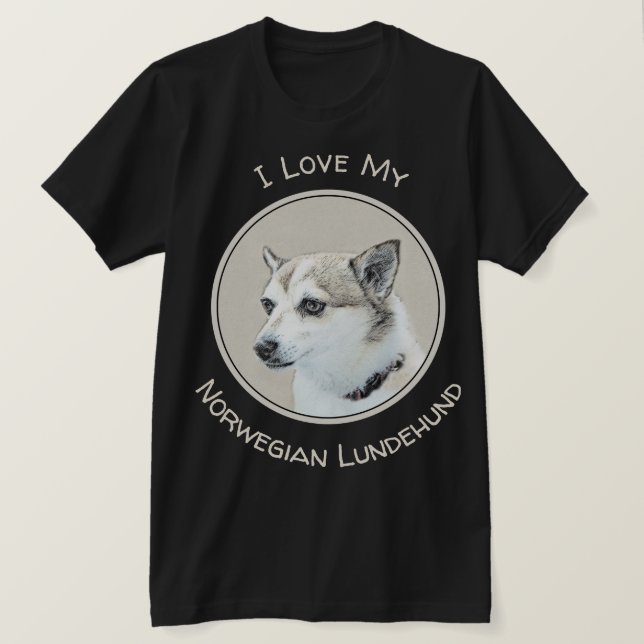 Norwegische Lundehund-Malerei - Originale Hundekun T-Shirt (Design vorne)
