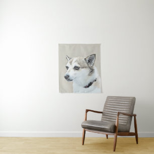 Norwegische Lundehund-Malerei - Originale Hundekun Wandteppich
