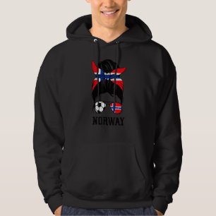 Norwegische Mama "Soccer Girl" - Messy Bun Norwege Hoodie