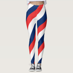 Norwegische Nationalflagge Farben Diagonale Streif Leggings