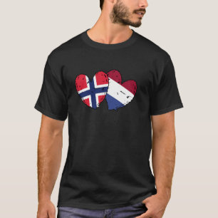 Norwegische Niederlande Hörfahne Flag Norwegische T-Shirt
