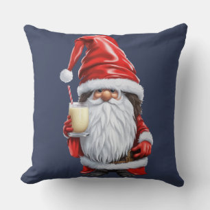 Norwegische Nisse Gnome Gonk mit einem Glas Ei Kissen