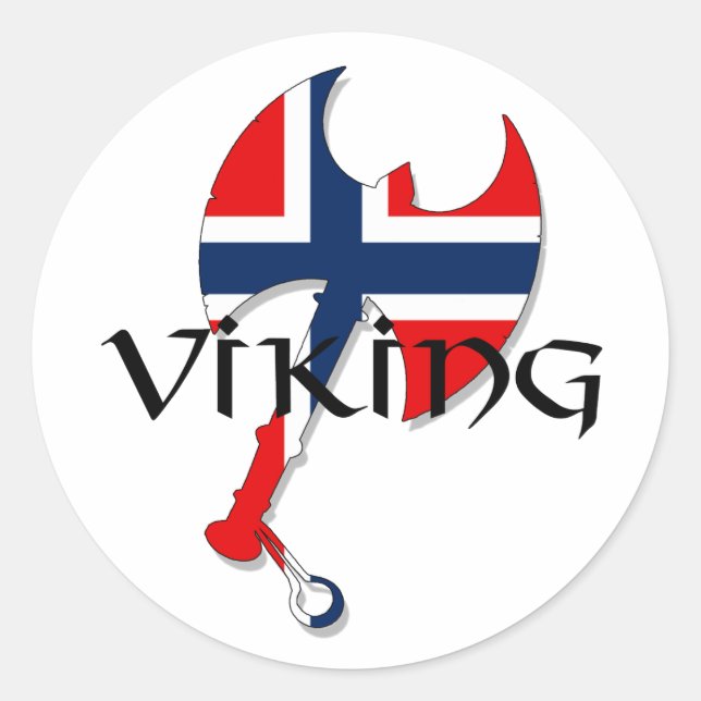 Norwegische Nordnorwegenflagge Ax Runder Aufkleber (Vorderseite)