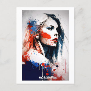 Norwegische Postkarte - Portrait - Welt der Frauen