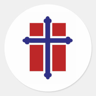 Norwegische Querflagge Runder Aufkleber