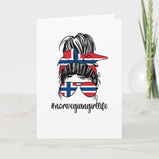 Norwegische Roots-Fahne für die Norwegische Flagge Karte (Vorderseite)