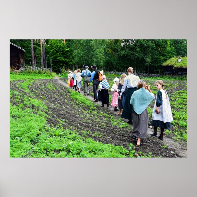 Norwegische Schulkinder im Norwegischen Volksmuseu Poster (Vorne)