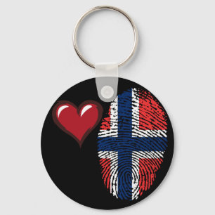 Norwegische Touch-Fingerabdruckflagge Schlüsselanhänger