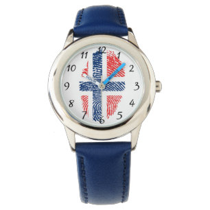 Norwegische Touchfingerabdruckflagge Armbanduhr