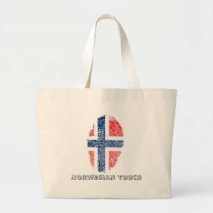 Norwegische Touchfingerabdruckflagge Jumbo Stoffbeutel