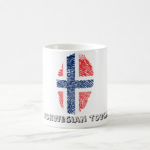 Norwegische Touchfingerabdruckflagge Kaffeetasse