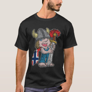 Norwegische Troll-Norwegen-Flaggennorge gestört T-Shirt