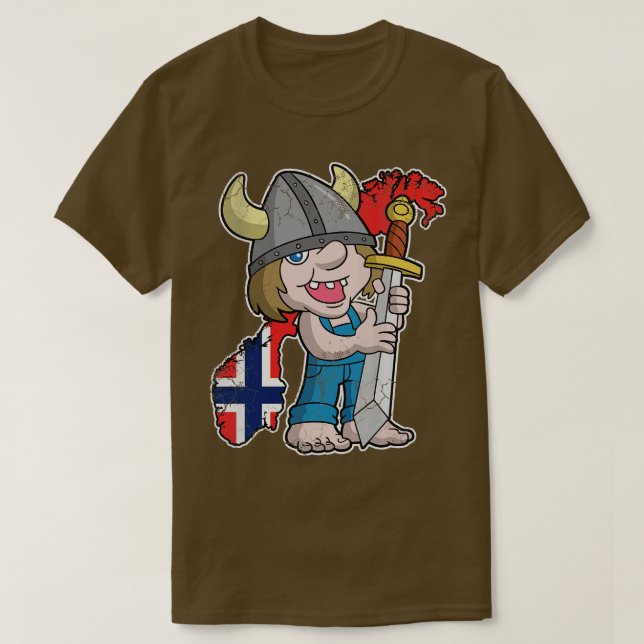 Norwegische Troll - Norwegische Karte T-Shirt (Design vorne)