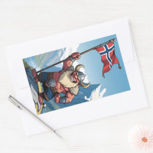 Norwegische Trolle Rechteckiger Aufkleber