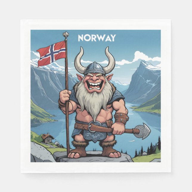 Norwegische Trolle Serviette (Vorderseite)