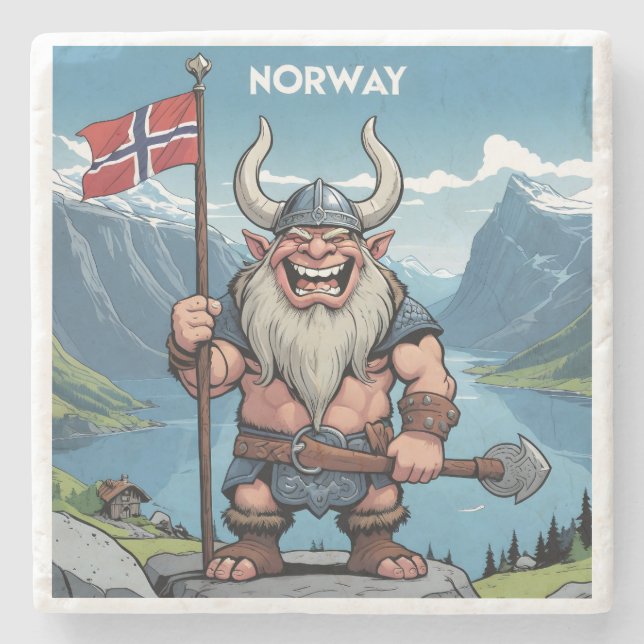 Norwegische Trolle Steinuntersetzer (Vorderseite)