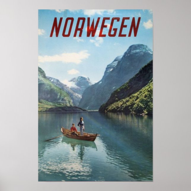 Norwegische Vintage Travel Poster (Vorne)