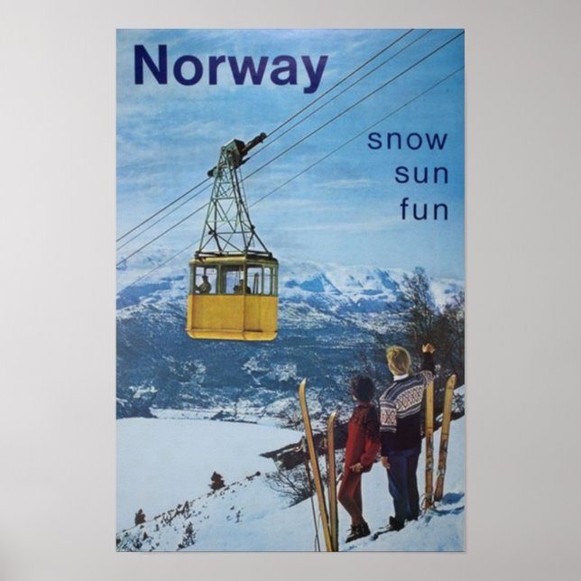 Norwegische Vintage Travel Poster (Vorne)