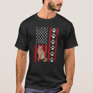 Norwegische Waldkatze 4. Juli Patriotisches Amerik T-Shirt