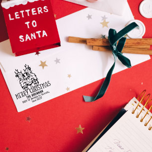 Norwegische Waldkatze Familie Anschrift Weihnachte Gummistempel