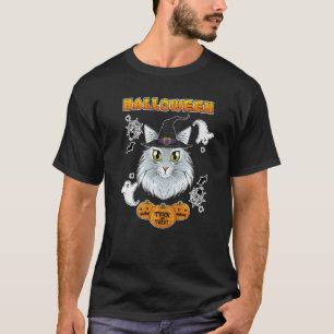 Norwegische Waldkatze I Frohes Halloween T-Shirt