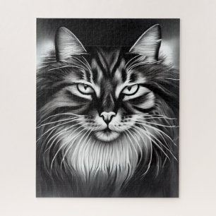 Norwegische Waldkatze in Schwarz und Weiß