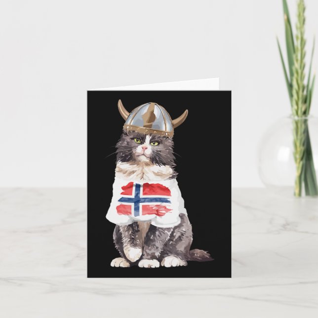 Norwegische Waldkatze Norwegische Flagge Karte (Vorderseite)