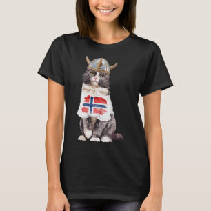 Norwegische Waldkatze Norwegische Flagge T-Shirt