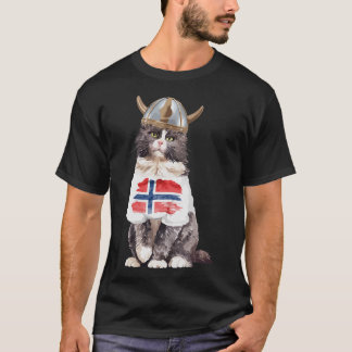 Norwegische Waldkatze Norwegische Flagge T-Shirt