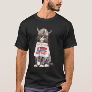 Norwegische Waldkatze Norwegische Flagge T-Shirt