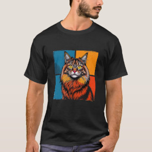Norwegische Waldkatze Pop Art Lustig für Katzenbes T-Shirt