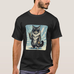 Norwegische Waldkatze Sonnenbrille Rockmusik Lusti T-Shirt