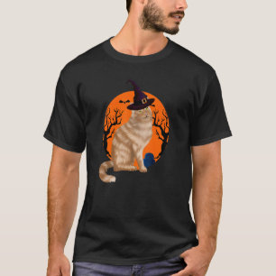Norwegische Waldkatze Süße Halloween Hexenhut und  T-Shirt