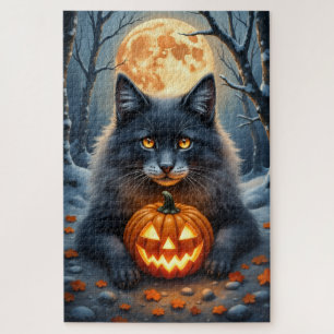 Norwegische Waldkatze Verzaubertes Halloween-Portr