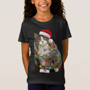 Norwegische Waldkatze Weihnachtsbeleuchtung Weihna T-Shirt