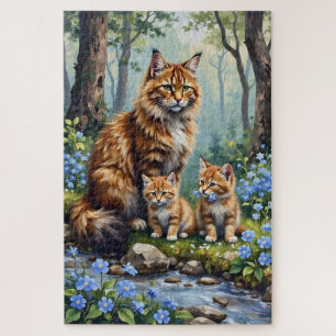 Norwegische Waldkatze Woodland Bloom Kunst