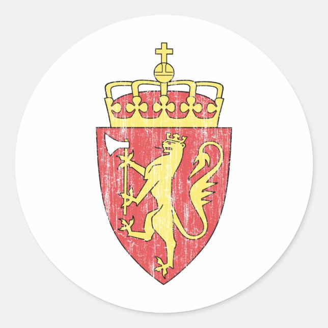 Norwegische Wappen Runder Aufkleber (Vorderseite)